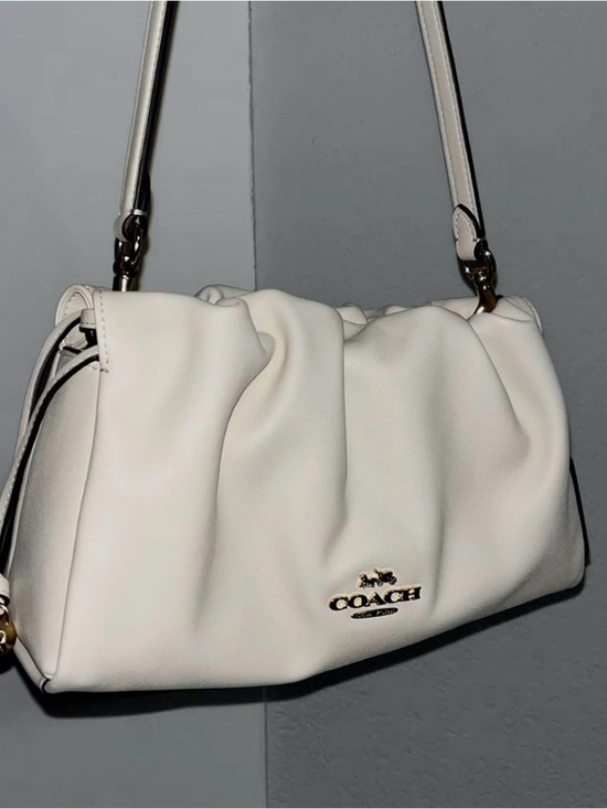 Coach Handbags - Coach Cream Gathered Leather Shoulder Bag